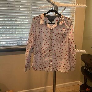 Tommy Hilfiger White Shirt with Pink Heart Design